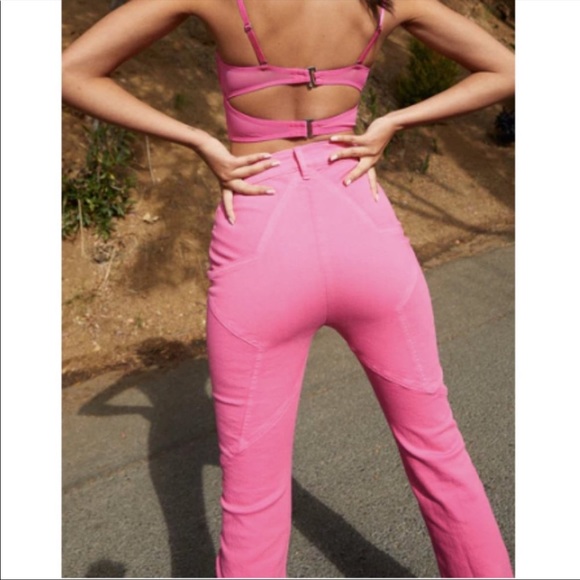REVICE Pants & Jumpsuits Revice Pink Flare Jeans Poshmark